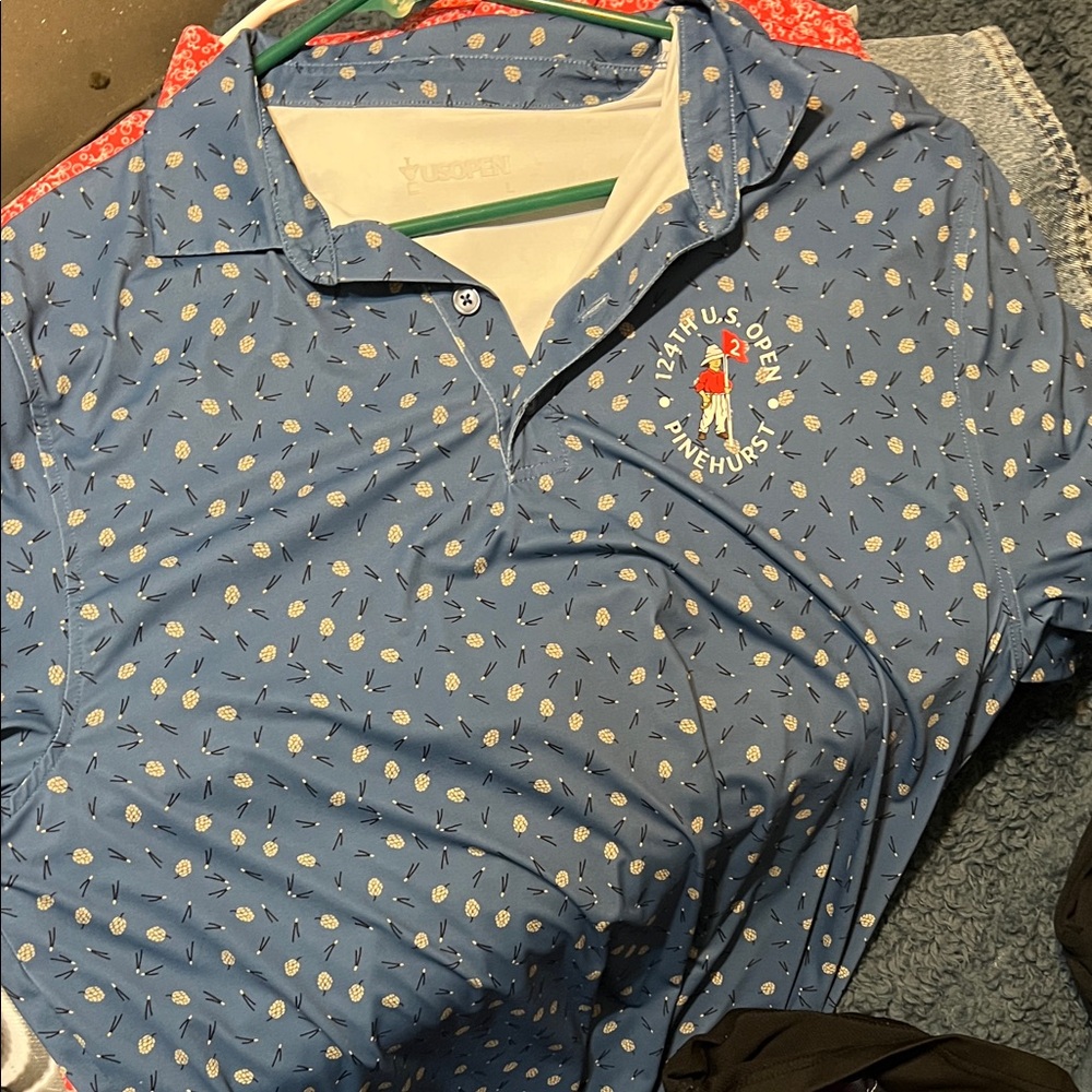 Pinehurst Blue Patterned Men's Polo Shirt